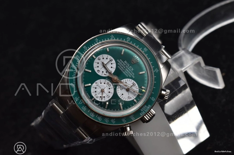 White Best Refined ADGF Bracelet Dial Daytona SS on A Green Edition 827 SS 0126